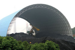 安石化铁路煤场球节点网架干煤棚工程